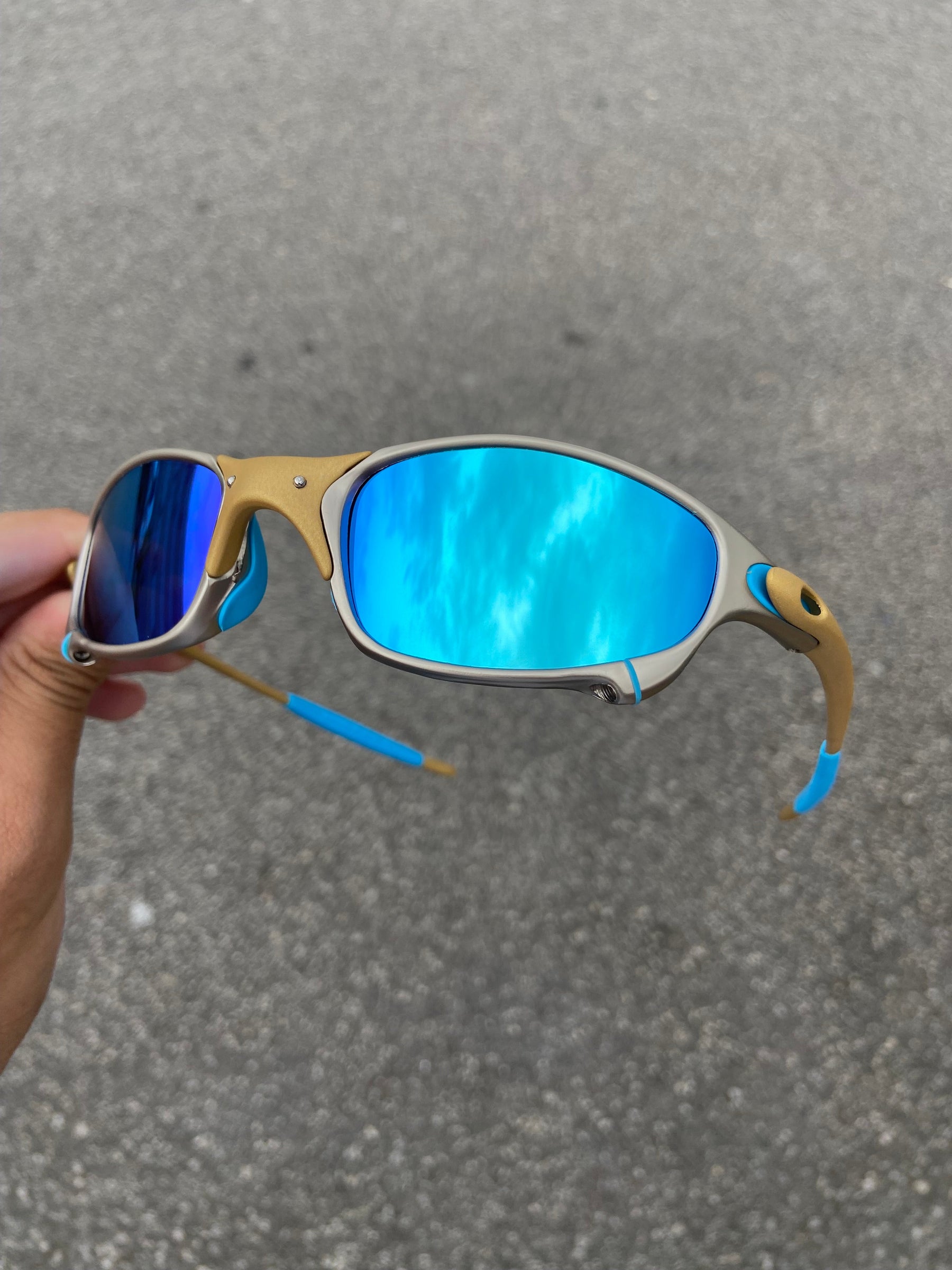 Óculos De Sol Juliet 24k Lentes Ice Thug Kit Azul