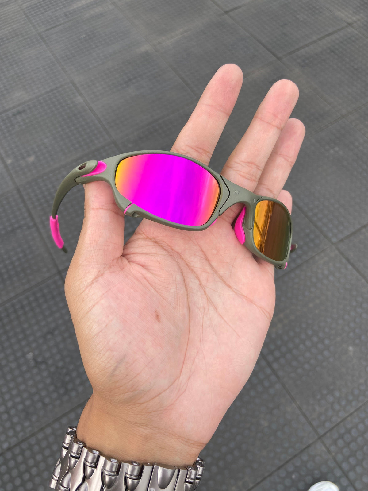 Óculos de sol Juliet xmetal lentes pink kit rosa