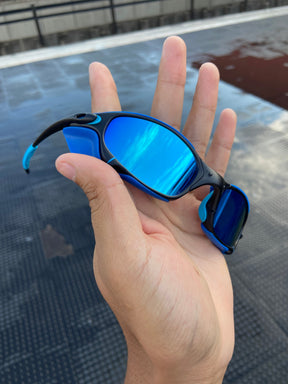 Óculos de Sol Juliet Carbon Lentes Ice Thug Kit azul + Sideblinder azul escuro