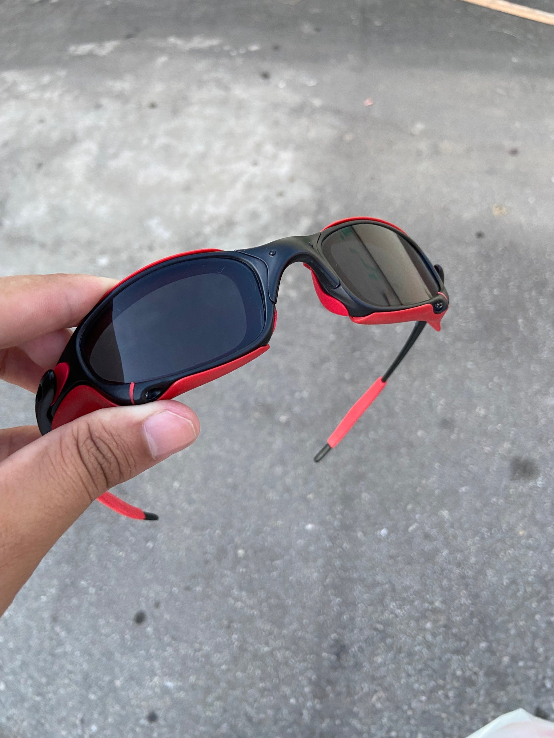 Óculos de sol Juliet Carbon Lentes Black kit vermelho + Sideblinder vermelho