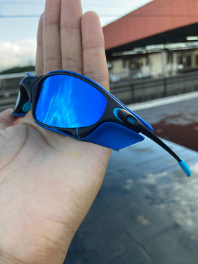 Óculos de Sol Juliet Carbon Lentes Ice Thug Kit azul + Sideblinder azul escuro